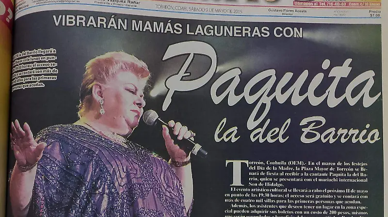 Hemeroteca | Paquita la del Barrio en Torreón